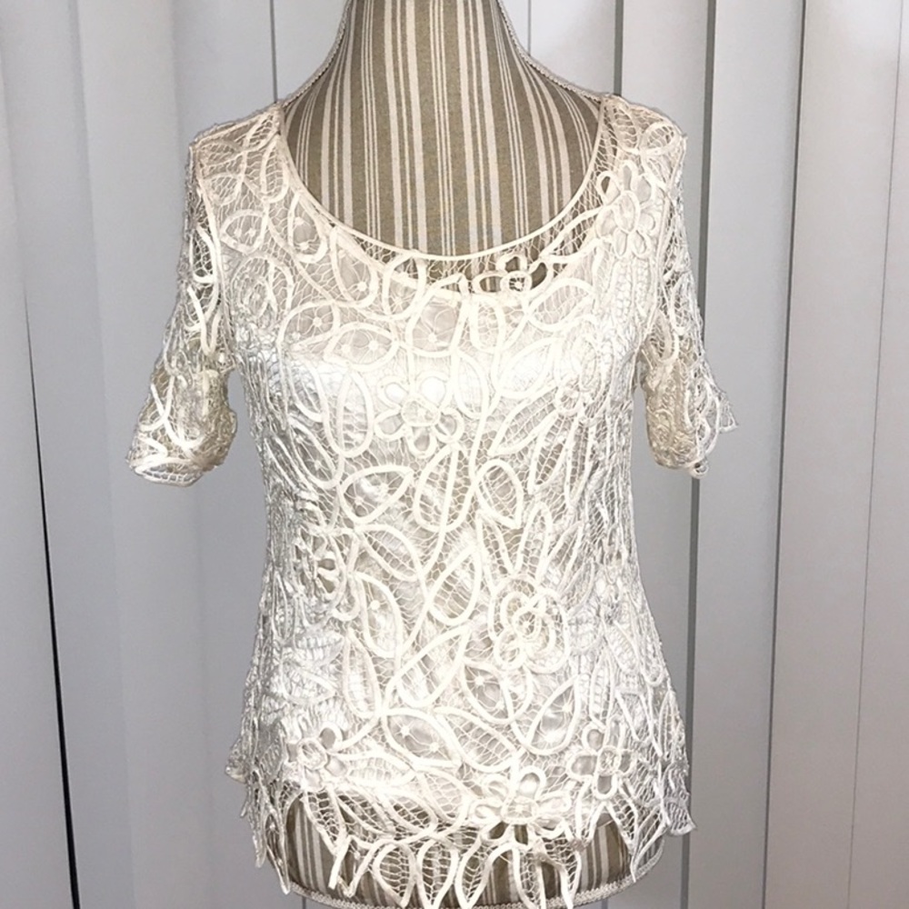 Silken Poetry lace top nwot